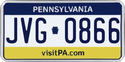 PA license plate JVG0866