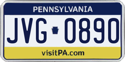 PA license plate JVG0890