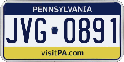 PA license plate JVG0891