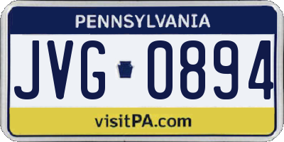PA license plate JVG0894