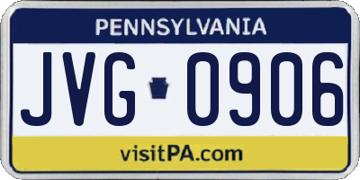 PA license plate JVG0906