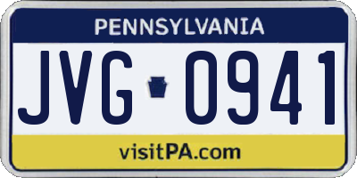 PA license plate JVG0941