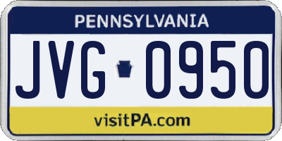 PA license plate JVG0950