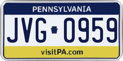PA license plate JVG0959