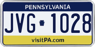 PA license plate JVG1028
