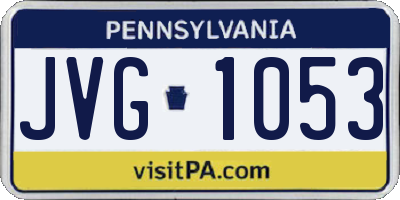 PA license plate JVG1053