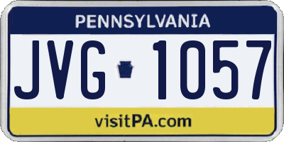 PA license plate JVG1057