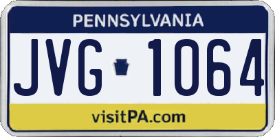 PA license plate JVG1064