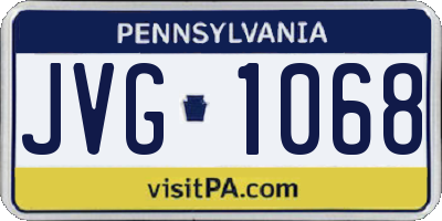 PA license plate JVG1068