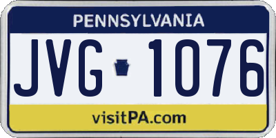 PA license plate JVG1076