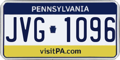 PA license plate JVG1096
