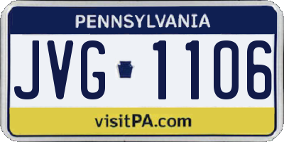 PA license plate JVG1106