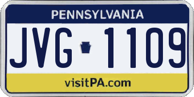 PA license plate JVG1109