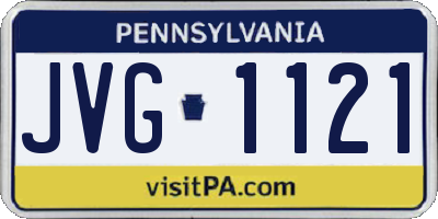 PA license plate JVG1121