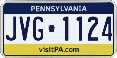 PA license plate JVG1124