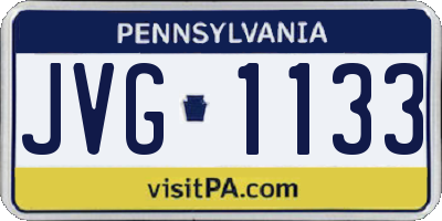 PA license plate JVG1133