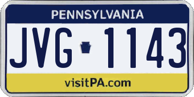 PA license plate JVG1143