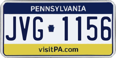PA license plate JVG1156