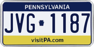 PA license plate JVG1187