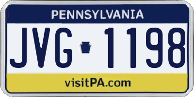 PA license plate JVG1198