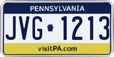 PA license plate JVG1213