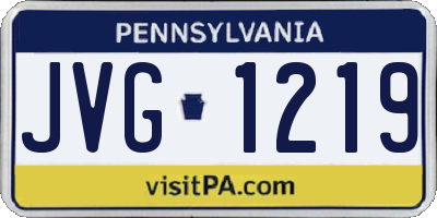 PA license plate JVG1219