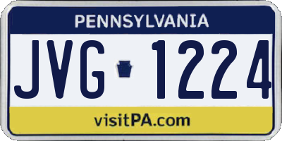 PA license plate JVG1224