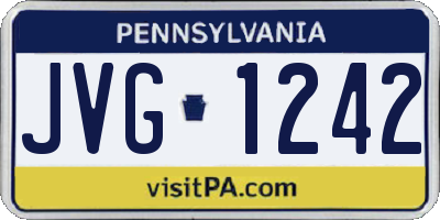 PA license plate JVG1242