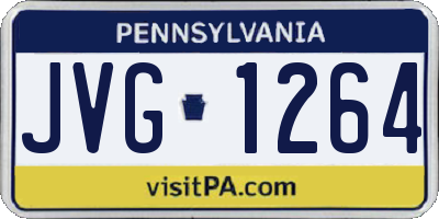 PA license plate JVG1264