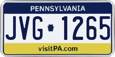 PA license plate JVG1265