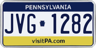 PA license plate JVG1282