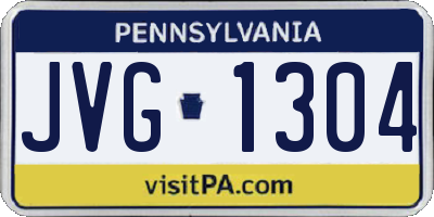 PA license plate JVG1304