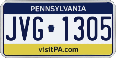 PA license plate JVG1305
