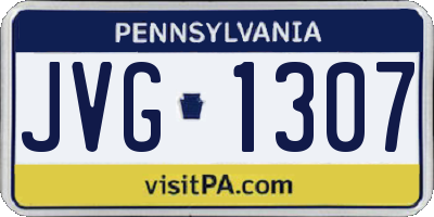 PA license plate JVG1307
