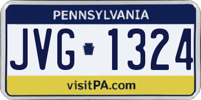 PA license plate JVG1324