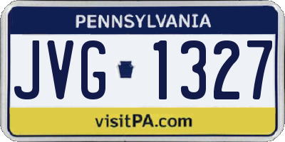 PA license plate JVG1327
