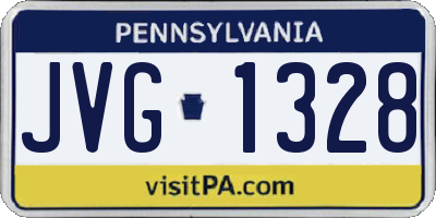 PA license plate JVG1328
