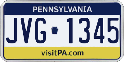PA license plate JVG1345