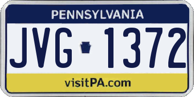 PA license plate JVG1372