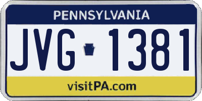 PA license plate JVG1381