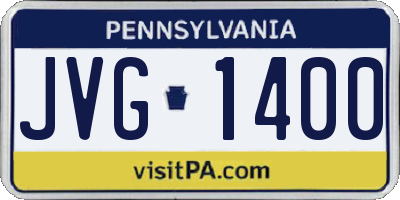PA license plate JVG1400