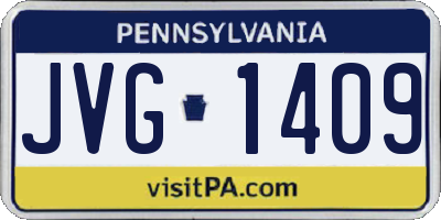 PA license plate JVG1409