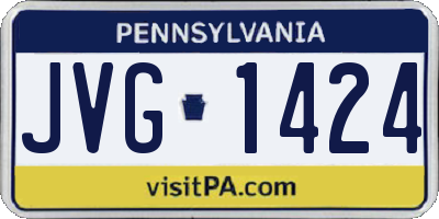 PA license plate JVG1424