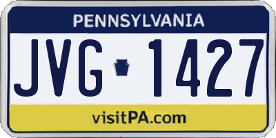 PA license plate JVG1427
