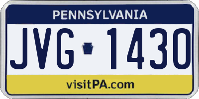 PA license plate JVG1430