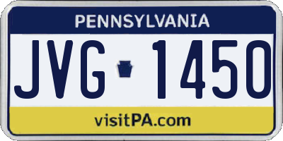 PA license plate JVG1450