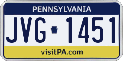 PA license plate JVG1451