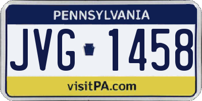 PA license plate JVG1458