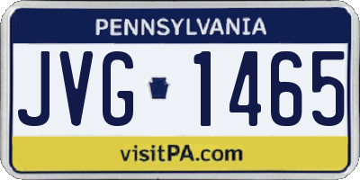 PA license plate JVG1465