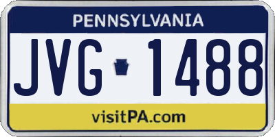 PA license plate JVG1488